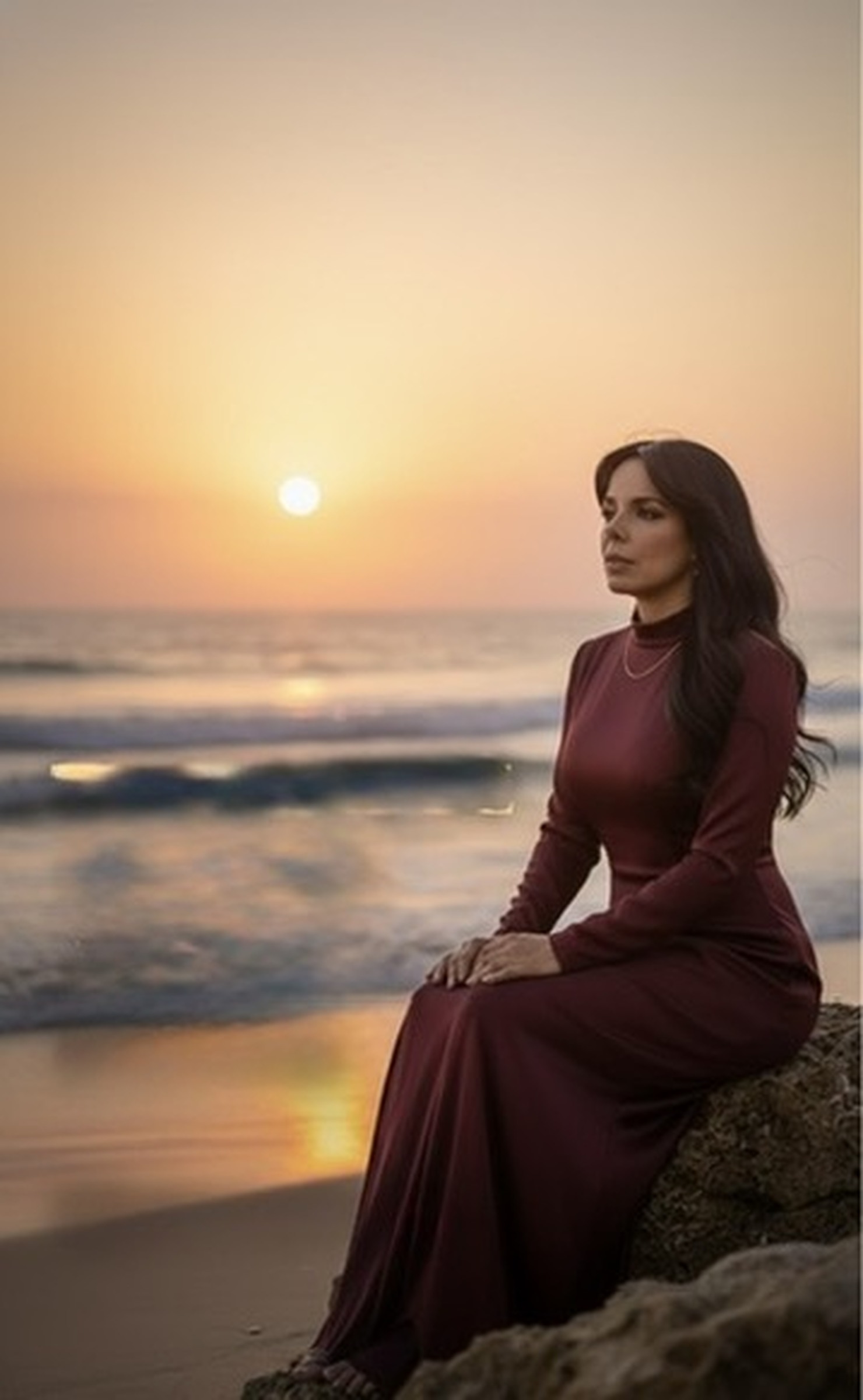 Noemí Maizo junto al mar
